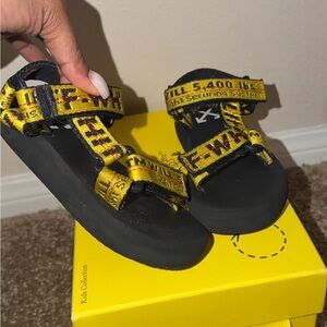 Off-White Black and Yellow Kids Sandals